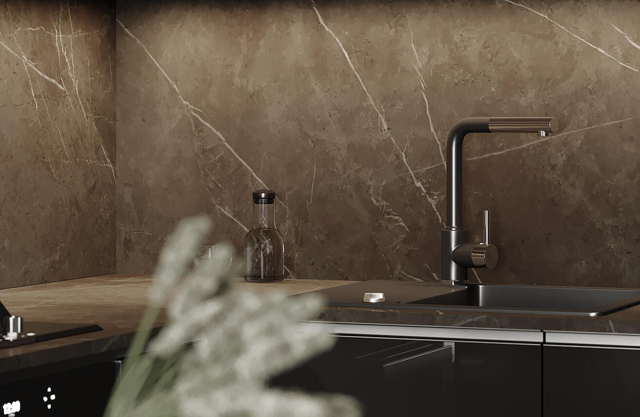 Il nostro obiettivo è che non vi manchi nulla in questi nuovi appartamenti. Quindi, anche una vera cucina su misura con tutti gli elettrodomestici incorporati.